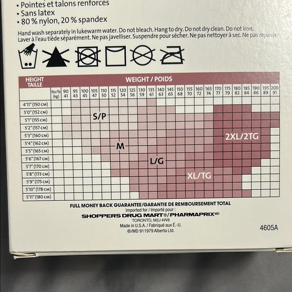 NEW sealed Life Sheer Control Pantyhose in Black size M / 15-20 mmHg light compr - Picture 3 of 4